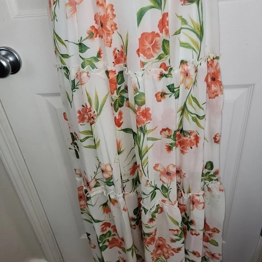 Kate and Lily sleeveless floral chiffon tiered maxi dress size 6 - Picture 5 of 8